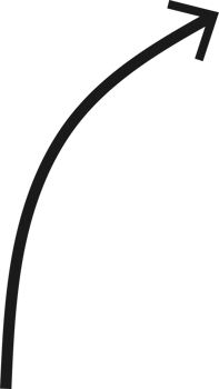 Hand drawn curved arrow shape. Arrow line png