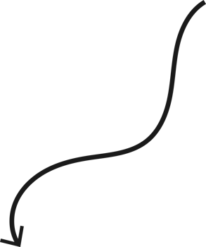 Hand drawn curved arrow shape. Arrow line png