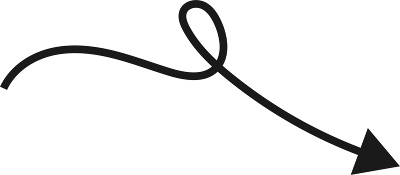 Hand drawn curved arrow shape. Arrow line png