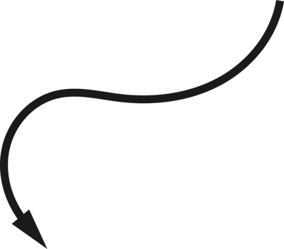 Hand drawn curved arrow shape. Arrow line png
