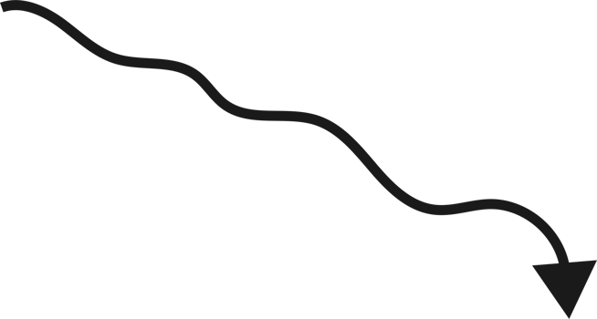 Hand drawn curved arrow shape. Arrow line png