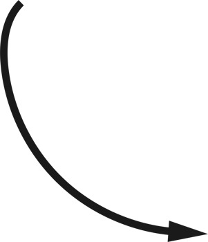 Hand drawn curved arrow shape. Arrow line png