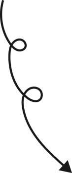 Hand drawn curved arrow shape. Arrow line png