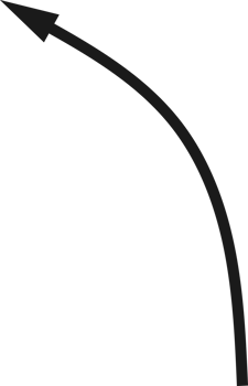Hand drawn curved arrow shape. Arrow line png