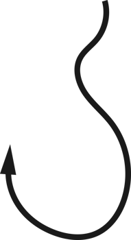 Hand drawn curved arrow shape. Arrow line png