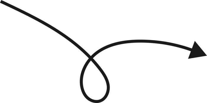 Hand drawn curved arrow shape. Arrow line png