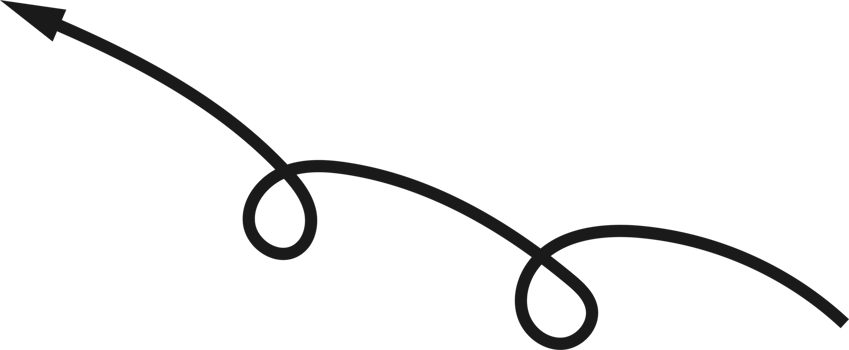 Hand drawn curved arrow shape. Arrow line png
