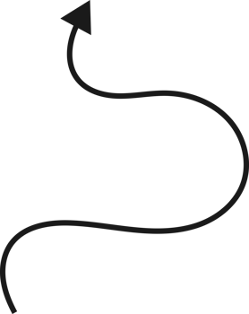 Hand drawn curved arrow shape. Arrow line png