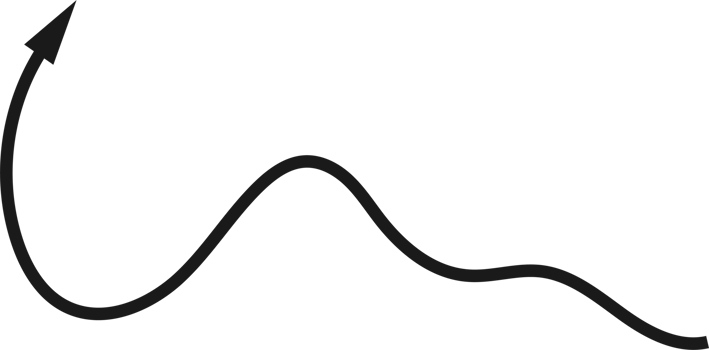 Hand drawn curved arrow shape. Arrow line png