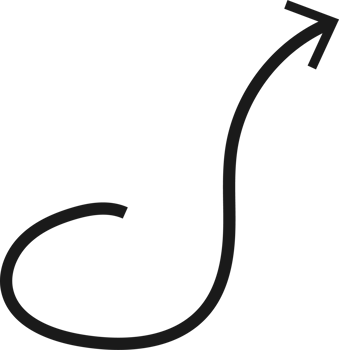 Hand drawn curved arrow shape. Arrow line png