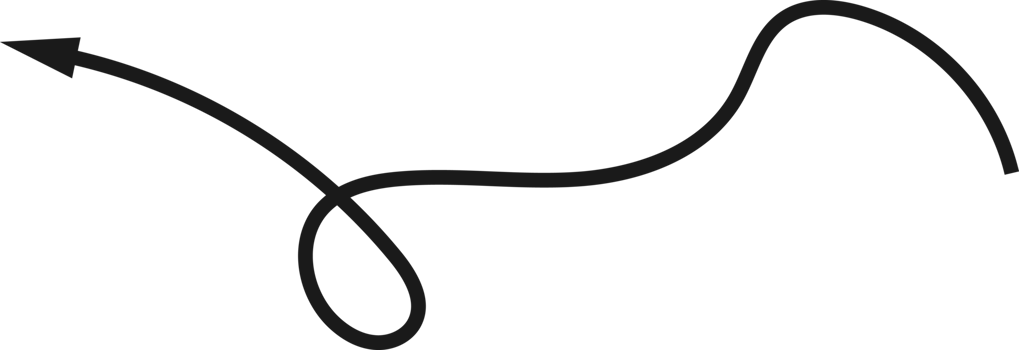 Hand drawn curved arrow shape. Arrow line png