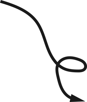 Hand drawn curved arrow shape. Arrow line png