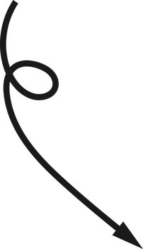Hand drawn curved arrow shape. Arrow line png