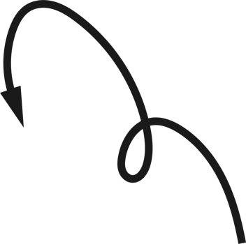 Hand drawn curved arrow shape. Arrow line png