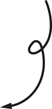 Hand drawn curved arrow shape. Arrow line png