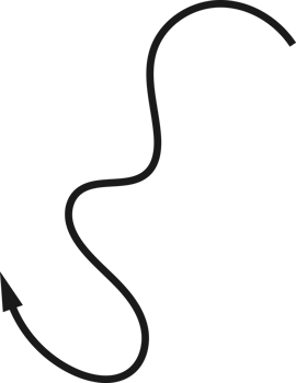 Hand drawn curved arrow shape. Arrow line png