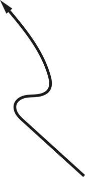 Hand drawn curved arrow shape. Arrow line png
