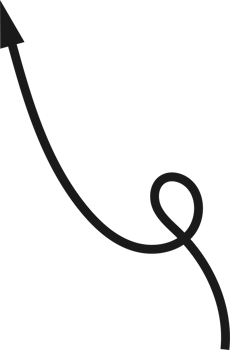 Hand drawn curved arrow shape. Arrow line png