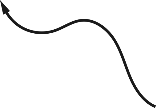 Hand drawn curved arrow shape. Arrow line png