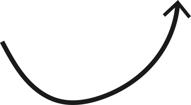 Hand drawn curved arrow shape. Arrow line png