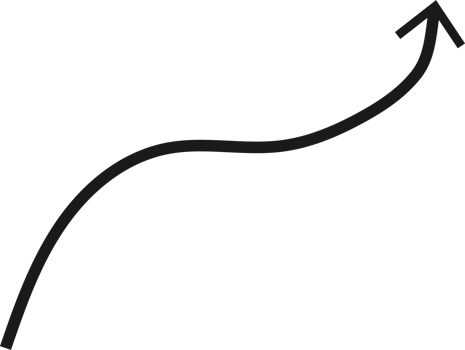 Hand drawn curved arrow shape. Arrow line png