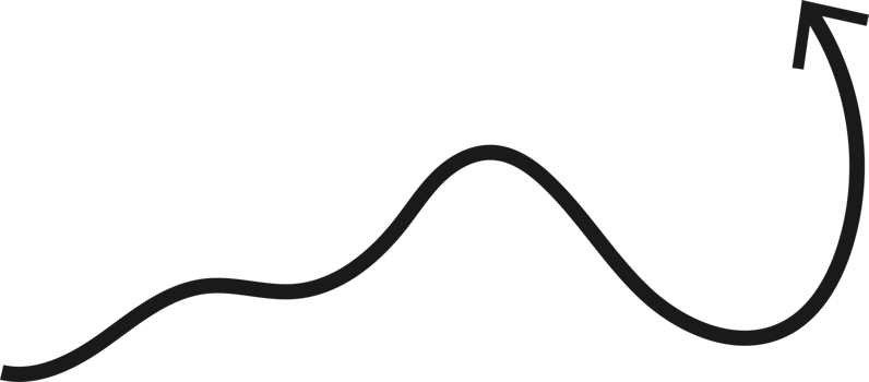 Hand drawn curved arrow shape. Arrow line png