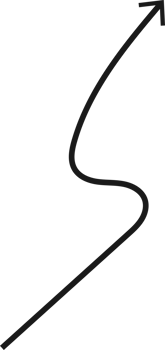 Hand drawn curved arrow shape. Arrow line png