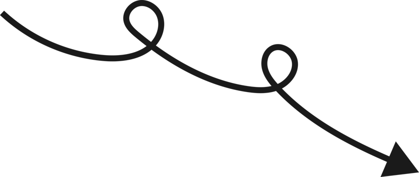 Hand drawn curved arrow shape. Arrow line png