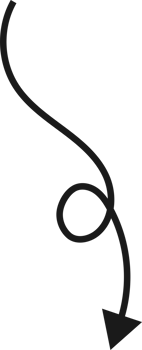 Hand drawn curved arrow shape. Arrow line png
