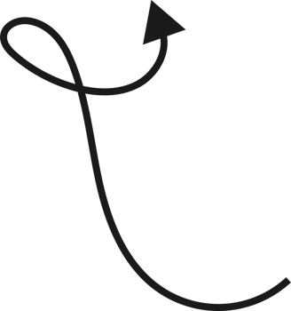 Hand drawn curved arrow shape. Arrow line png