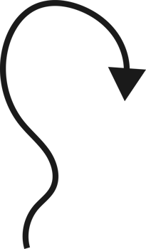 Hand drawn curved arrow shape. Arrow line png