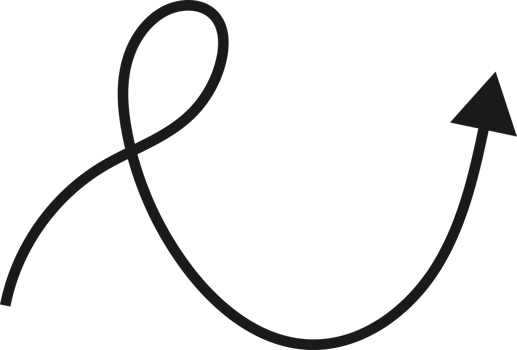 Hand drawn curved arrow shape. Arrow line png