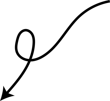 Hand drawn curved arrow shape. Arrow line png