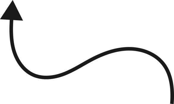 Hand drawn curved arrow shape. Arrow line png