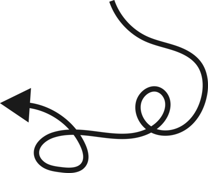 Hand drawn curved arrow shape. Arrow line png