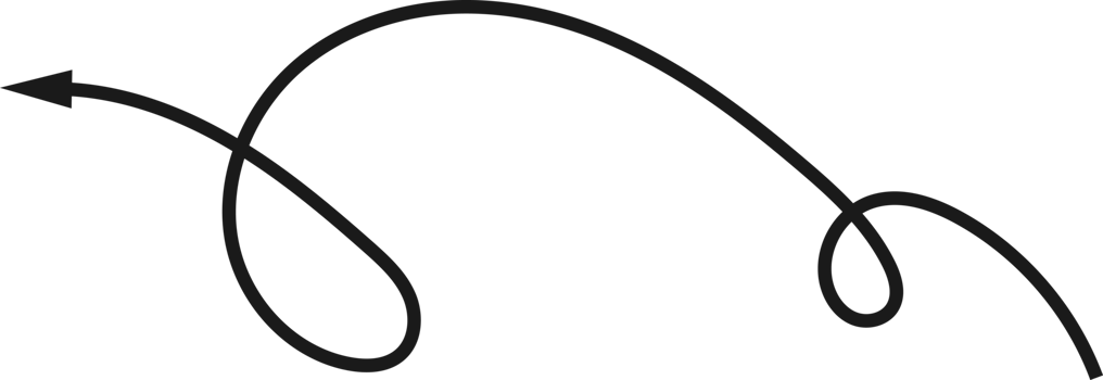 Hand drawn curved arrow shape. Arrow line png