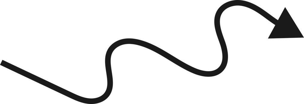 Hand drawn curved arrow shape. Arrow line png