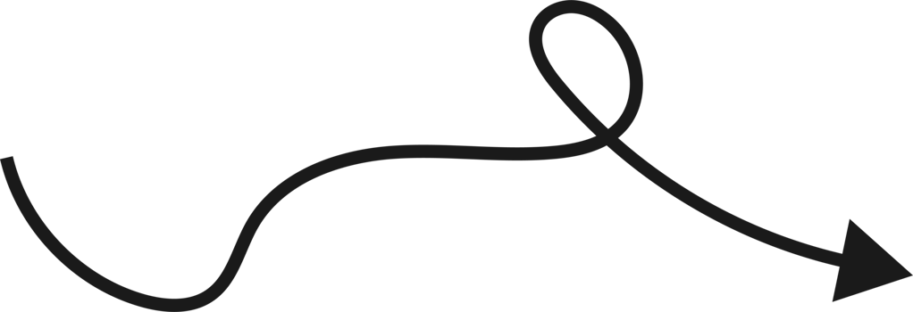 Hand drawn curved arrow shape. Arrow line png