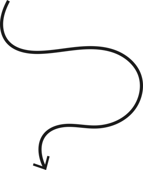 Hand drawn curved arrow shape. Arrow line png