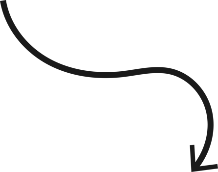 Hand drawn curved arrow shape. Arrow line png