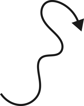 Hand drawn curved arrow shape. Arrow line png