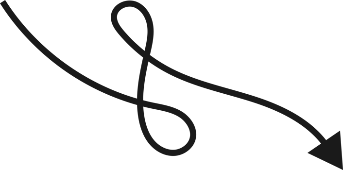 Hand drawn curved arrow shape. Arrow line png