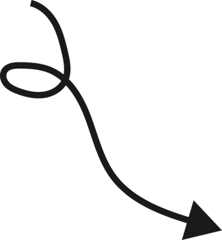Hand drawn curved arrow shape. Arrow line png