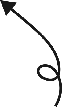 Hand drawn curved arrow shape. Arrow line png
