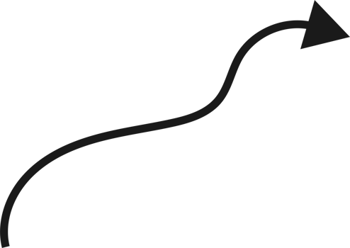Hand drawn curved arrow shape. Arrow line png