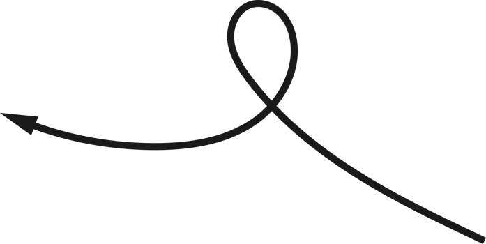 Hand drawn curved arrow shape. Arrow line png