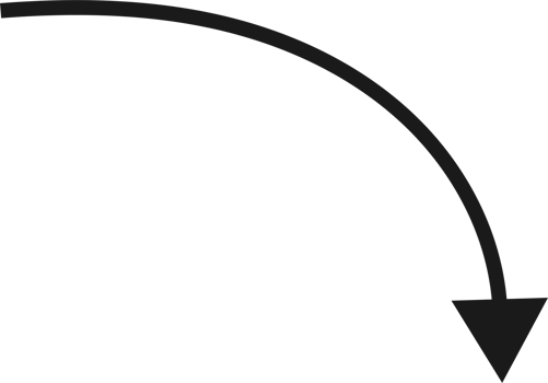 Hand drawn curved arrow shape. Arrow line png