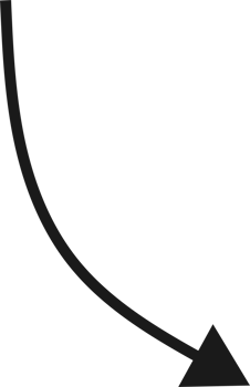 Hand drawn curved arrow shape. Arrow line png