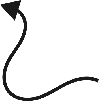 Hand drawn curved arrow shape. Arrow line png