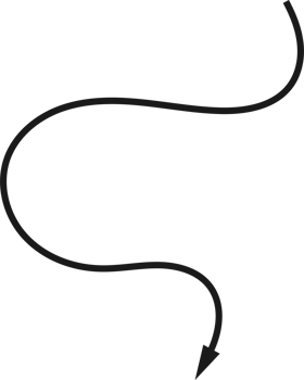 Hand drawn curved arrow shape. Arrow line png